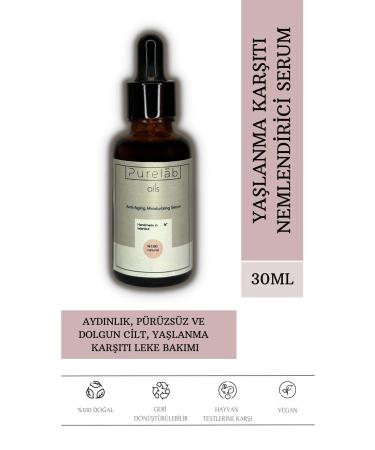 Purelab Oils Anti-Aging Moisturizing Serum 30 ml Anti-Wrinkle and Anti-Blemish Brightening Vegan Serum
