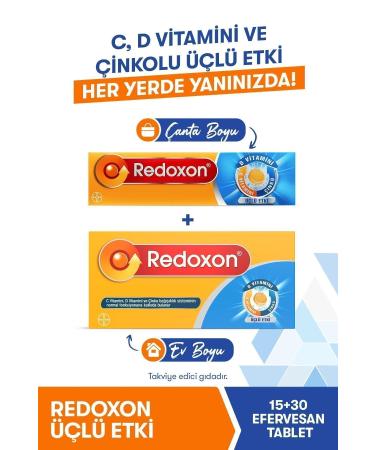 Redoxon Triple Effect 15 30 Effervescent Tablets I 1000 Mg Vitamin C Vitamin D and Zinc Containing Supplement
