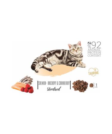 Natura Low Grain Salmon Anchovy and Blackberry Sterilized Adult Cat Dry Food 2.25 - Buy Online on GoSupps.com