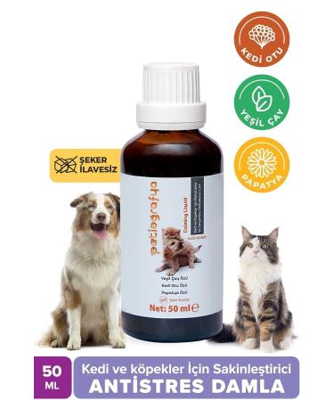 patiografya 0 Natural Calming Relax Soothing Anti-Stress Syrup for Cats and Dogs 50 ml