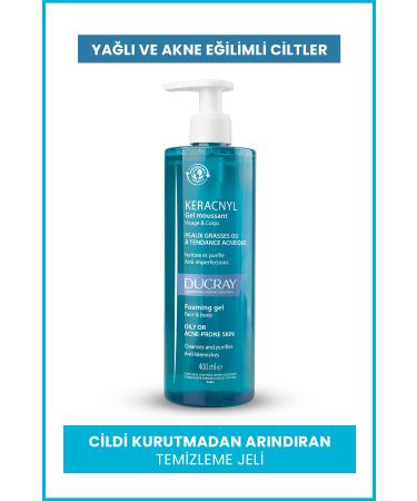 Ducray Keracnyl Gel Cleansing Gel for Oily and Acne Prone Skin 400 ml