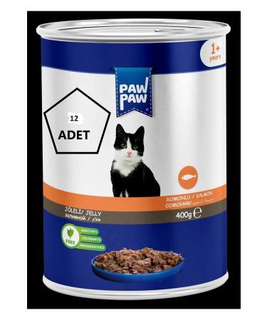 Paw Paw (KLASSMAMA) canned salmon cat with jelly 400gr 12-pack