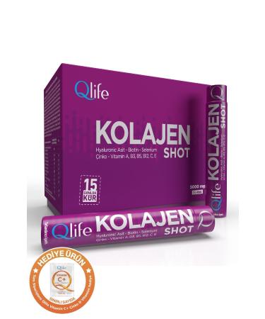 Qlife Raspberry Flavor Skin Elasticity Support Complex Vitamin Hydrolyzed Type 1&3 Collagen 15 Liquid Tube