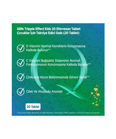 Qlife Children Vitamin Supplement C & D & Zinc Black Elderberry Strawberry and Raspberry Flavored 20 Effervescent Tablets - Buy Online on GoSupps.com