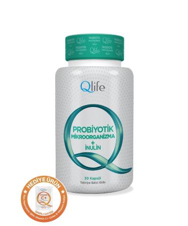 Qlife Probiotic Inulin Containing Capsule Supplementary Food 30 Capsules - 7 Billion CFU Probiotic