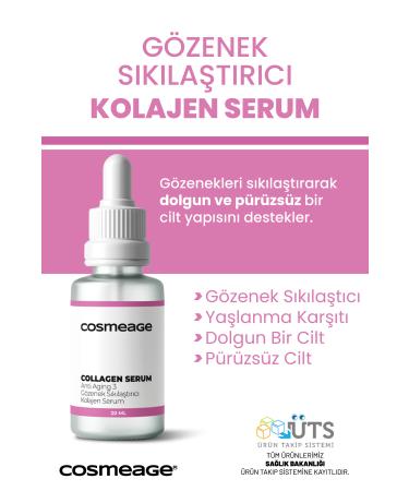 COSMEAGE Anti-Aging and Anti-Wrinkle Collagen Serum Pore Tightening Serum 20 ml
