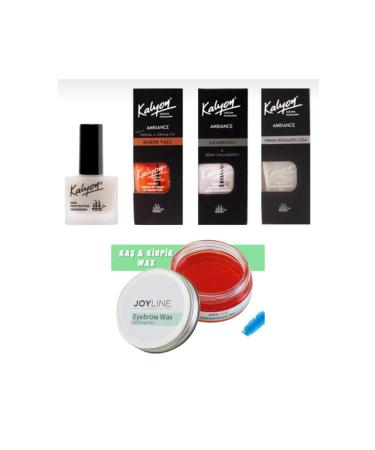Kalyon Hardening Care Oil Protective Whitening 4 Piece Set + Joy Line Eyebrow Shaper and Fixer