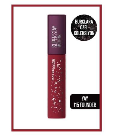 Maybelline New York Super Stay Matte Ink Zodiac Liquid Matte Lipstick - 115 Founder (YAY)