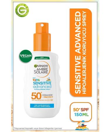 Garnier Ambre Solaire Sensitive Advanced Sun Protection Milk Gkf50 175 Ml & Kids Spray Gkf50 150 ml - Buy Online on GoSupps.com