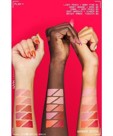 NYX Professional Makeup Wonder Stick Double-Ended Cream Blush Stick - Bright Amber and Fuschia - Buy Online on GoSupps.com
