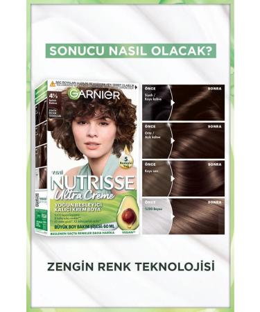Garnier Nutrisse Intense Nourishing Permanent Cream Hair Dye 4 1:2 Luminous Brown - Buy Online on GoSupps.com