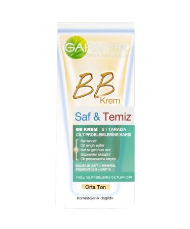Garnier Pure & Clean Bb Cream Medium Tone Spf 15 50ml - Buy Online on GoSupps.com