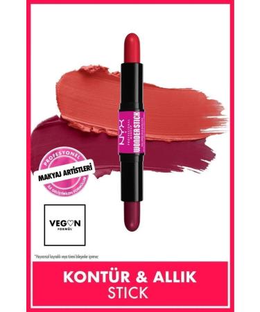 NYX Professional Makeup Wonder Stick Double-Ended Cream Blush Stick - Bright Amber and Fuschia