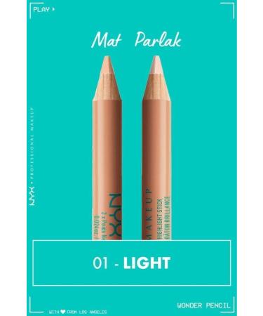 NYX Professional Makeup Wonder Pencil Double-Sided Highlighter & Concealer Pencil - Light - Buy Online on GoSupps.com
