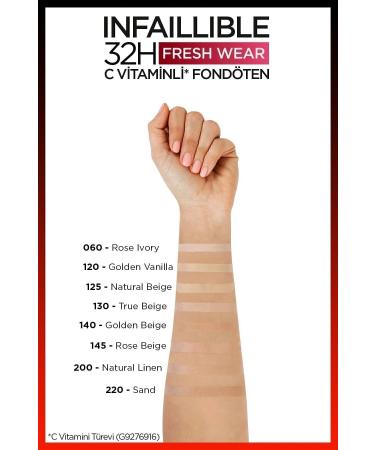 L'Oreal Paris L'Or al Paris Infaillible 32H Fresh Wear Vitamin C Foundation - 200 Natural Linen - Buy Online on GoSupps.com