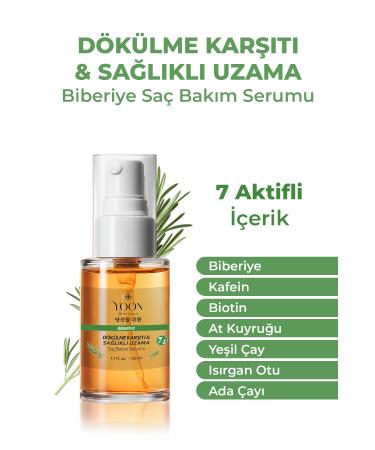 YOON 2-Piece Set Anti-Hair Loss Fast Hair Growth 7 Active Rosemary Hair Serum 50ml & Shampoo 400ml - Buy Online on GoSupps.com