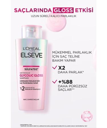 Elseve Glycolic Gloss Perfect Shine Care Shampoo Glycolic Acid 200ml - Buy Online on GoSupps.com