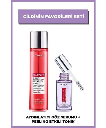 L'Oreal Paris Revitalift 5% Pure Glycolic Acid Peeling Tonic & Revitalift Filler Eye Serum