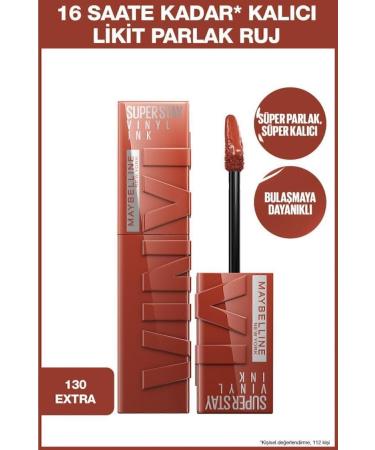 Maybelline New York Super Stay Vinyl Ink Long-Lasting Nude Liquid Glossy Lipstick 130 Extra