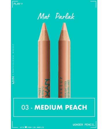 NYX Professional Makeup Wonder Pencil Double-Sided Highlighter & Concealer Pencil - Medium Peach - Buy Online on GoSupps.com