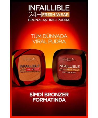 L'Oreal Paris L'or al Paris Infaillible 24h Fresh Wear Bronzing Powder - 300 Light Medium - Buy Online on GoSupps.com