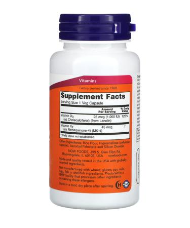  Vitamin D-3 & K-2 120 Veg Capsules.usa.3632 - Buy Online on GoSupps.com