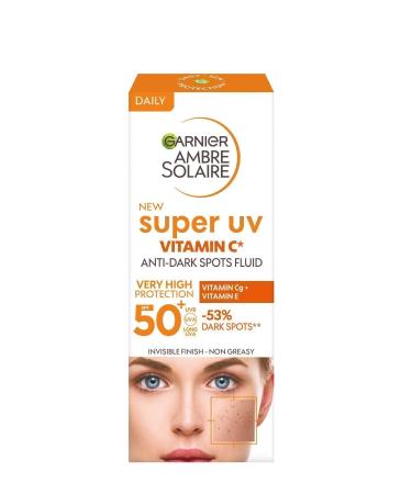 Garnier Ambre Solaire Super UV Vitamin C Anti-Dark Spot Fluid Cream SPF50+ 40ML - Buy Online on GoSupps.com