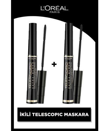 L'Oreal Paris Telescopic Carbon Black Mascara Black Set of 2