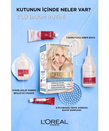 L'Oreal Paris Excellence Creme Hair Dye - 03 Ultra Light Ash Blonde - Buy Online on GoSupps.com