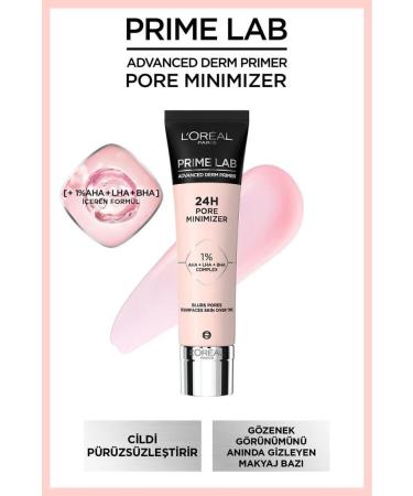 L'Oreal Paris Prime Lab Pore Minimizer Pore Minimizing Primer with Aha and Bha - Makeup Base