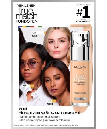 L'Oreal Paris True Match Caring Foundation - 1C Cool Undertone & Mini Paradise Mascara 4.7 ML - Buy Online on GoSupps.com