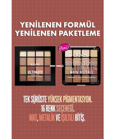 NYX Professional Makeup Eyeshadow Palette - Ultimate Shadow Pallette Warm Neutrals 800897017644 - Buy Online on GoSupps.com