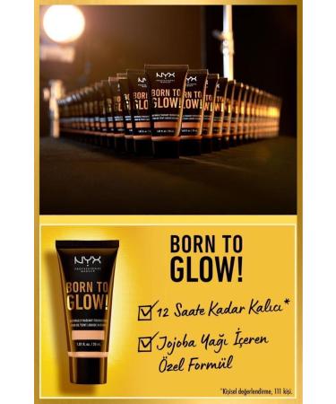 NYX Professional Makeup Born To Glow! Naturally Radiant Foundation 6.5 - Nude - Buy Online on GoSupps.com