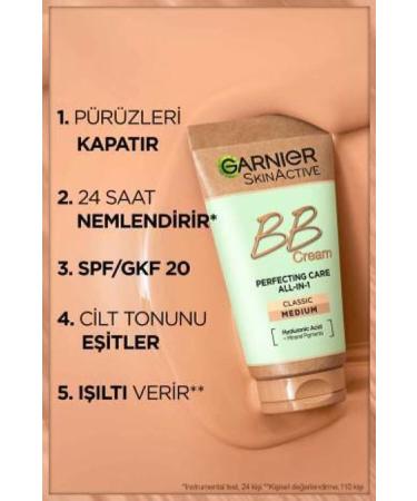 Garnier Bb Cream Miraculous Skin Perfector Medium Tone Spf 15 50 ml - Buy Online on GoSupps.com