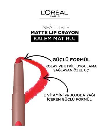 L'Oreal Paris L'or al Paris Infaillible Matte Lip Crayon Pencil Matte Lipstick - 110 Caramel Rebel - Buy Online on GoSupps.com