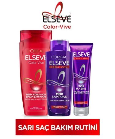Elseve Color Protection Care Shampoo C48:c64n 450ml & Anti-Orange Purple Shampoo & Purple Mask