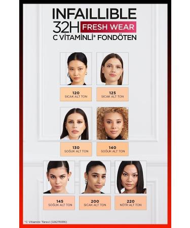 L'Oreal Paris L'Or al Paris Infaillible 32H Fresh Wear Vitamin C Foundation - 220 Sand - Buy Online on GoSupps.com