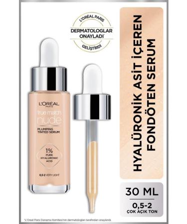 L'Oreal Paris True Match Nude Foundation Serum 0.5-2 Very Light