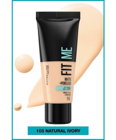 Maybelline New York Fit Me Matte+poreless Foundation - 105 Natural Ivory - Buy Online on GoSupps.com