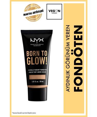 NYX Professional Makeup Foundation - Born To Glow! Naturally Radiant Foundation 9 Medium Olive 800897190408