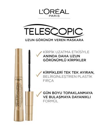 L'Oreal Paris Telescopic Black Long-Looking Mascara Set of 2 - Buy Online on GoSupps.com