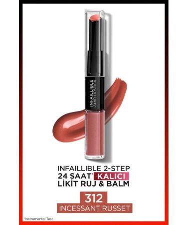 L'Oreal Paris Infaillible 2-step 24 Hour Liquid Lipstick & Balm - 312 Incessant Russet