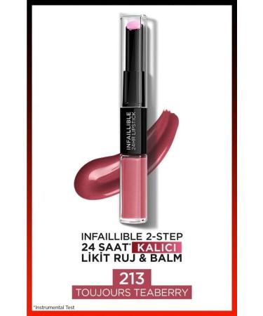 L'Oreal Paris Infaillible 2-step 24 Hour Liquid Lipstick & Balm - 213 Toujours Teaberry