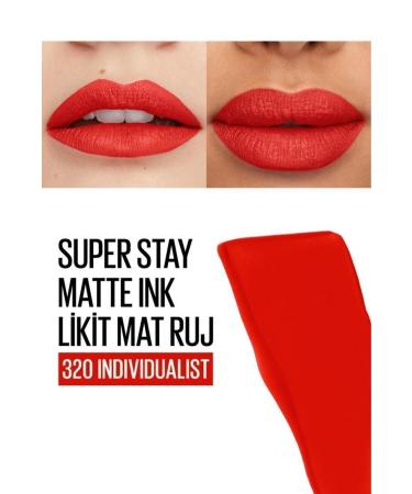 Maybelline New York Super Stay Matte Ink Liquid Matte Lipstick - 320 Individualist - Red - Buy Online on GoSupps.com