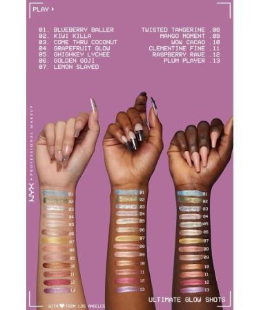 NYX Professional Makeup Ultimate Glow Shots Shimmering Liquid Eyeshadow - 12 Raspberry Rave - Buy Online on GoSupps.com