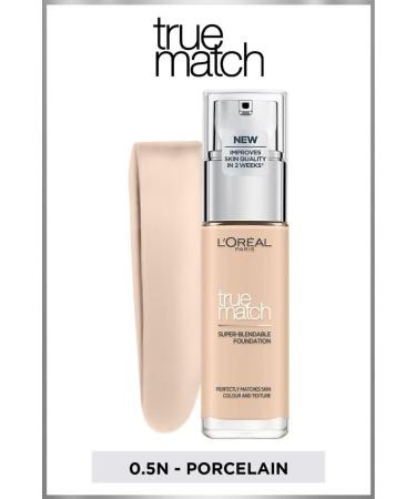 L'Oreal Paris True Match Caring Foundation 0.5n Porcelain & Mini Paradise Mascara 4.7 Ml Makeup Set - Buy Online on GoSupps.com