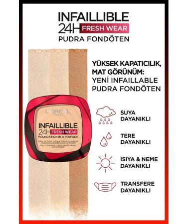 L'Oreal Paris Infaillible 24h Fresh Wear Powder Foundation 40 Cashmere - Buy Online on GoSupps.com