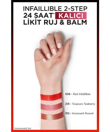 L'Oreal Paris Infaillible 2-step 24 Hour Liquid Lipstick & Balm - 312 Incessant Russet - Buy Online on GoSupps.com