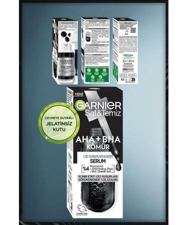 Garnier Aha+bha Anti-Imperfection Serum 30 Ml & Micellar Charcoal Flawless Make-Up Remover Gel 400 Ml - Buy Online on GoSupps.com