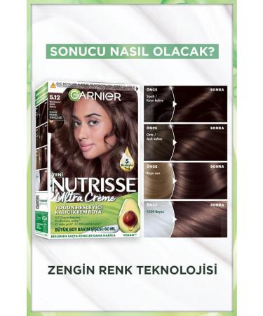 Garnier Nutrisse Intense Nourishing Permanent Cream Hair Dye 5.12 Fascinating Ash Brown - Buy Online on GoSupps.com